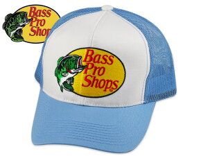 Bass Pro Shops �o�X�v���V���b�v�X MESH TRUCKER CAP WHITE/LIGHT BLUE ���b�V���g���b�J�[�L���b�v �z���C�g/���C�g�u���[ 22924 [�����Y ���f�B�[�X]