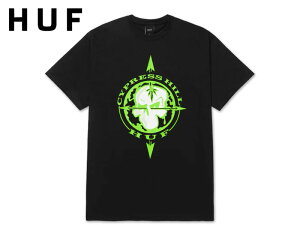 HUF×CYPRESS HILL �n�t×�T�C�v���X�E�q�� BLUNTED COMPASS T-SHIRTS BLACK �u�����e�b�h�R���p�X �u���b�N 21842 [�X�P�{�[ �X�P�[�g�{�[�h �����Y ���f�B�[�X]