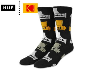 HUF×KODAK �n�t×�R�_�b�N CREW SOCKS BLACK �N���[�\�b�N�X �u���b�N 22088 [SOCK �X�P�{�[ �X�P�[�g�{�[�h �����Y ���f�B�[�X]