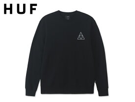 ☆HUF【ハフ】ESSENTIALS TT CREW BLACK スウェット ブラック 18103 [スケボー スケートボード メンズ レディース]