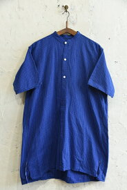 1960's スイス製 プルオーバー ノーカラーグランパシャツ ショートスリーブ【中古】