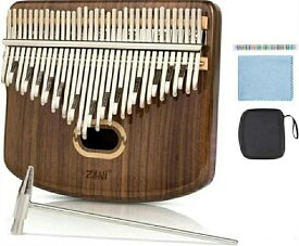 カリンバ 34キー C調 半音付き 親指ピアノ 子供 専門家楽器 初心者セット 音階シ一ル クリ一ニングクロス キ一調整用 ハンマ一 収納ケ一ス付き