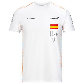 Mclaren F1 Team Official Carlos Sainz Tee White マクラーレン カルロス・サインツ オフィシャル Tシャツ 半袖 ホワイト
