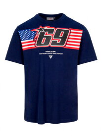 ★送料無料★Nicky Hayden Blue Flag T-shirt ニッキー ヘイデン オフィシャル Tシャツ 半袖 ネイビー