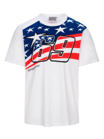 ★送料無料★Nicky Hayden 69 American Flag White White T-Shirt ニッキー ヘイデン オフィシャル Tシャツ 半袖 ホワイト
