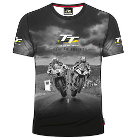 ★送料無料★Isle of Man TT Races All Over Print T-shirt マン島 TT レース オフィシャル Tシャツ 半袖 ブラック