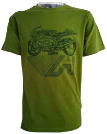 Aprilia Racing Team MotoGP Bikes RSV250 T-SHIRT アプリリア グラフィック Tシャツ グリーン 半袖