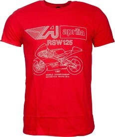 Aprilia Racing Team MotoGP bikes 1997 RSW125 T-SHIRT アプリリア グラフィック Tシャツ レッド 半袖