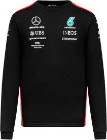 ★送料無料★Mercedes-AMG F1 Official Team Long Sleeve Team T-Shirt ベンツ オフィシャル Tシャツ 長袖 ロンT ブラック 2023