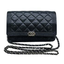【お値引き】 CHANEL シャネル マトラッセ チェーン ショルダー ボーイシャネル チェーンウォレット ブラック 黒 22855969