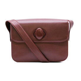 Cartier カルティエ マストライン ショルダー メッセンジャー バッグ レザー ボルドー レッド 赤