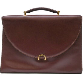 【美品】Cartier カルティエ マストライン ビジネスバッグ ブリーフケース 書類鞄 レザー ボルドー 赤 メンズ