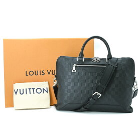 【美品】LOUIS VUITTON ルイヴィトン アンフィニ アヴェニュー ブリーフケース ビジネスバッグ 書類鞄 メンズ ブラック 黒 N41019