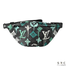 【美品】LOUIS VUITTON ルイヴィトン ディスカバリー バムバッグPM ボディバッグ レザー メンズ ブラック グリーン 黒 緑 M21397