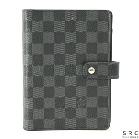 【美品】LOUIS VUITTON ルイヴィトン ダミエグラフィット アジェンダMM 手帳カバー ダイアリー 6穴式 メンズ 黒 ブラック R20242 イニシャル入り
