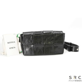 【未使用品】BOTTEGA VENETA ボッテガヴェネタ CASSETTE カセット マキシイントレチャート ボディバッグ ベルトバッグ レザー ブラック 黒 651053 ICチップ