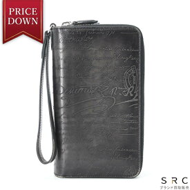 【美品】Berluti ベルルッティ タリ マキシウォレット カリグラフィ ヴェネツィアカーフレザー オーガナイザー ラウンドファスナー 長財布 マルチ ブラック 黒