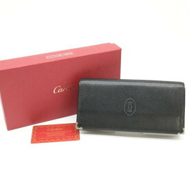 Cartier カルティエ カボション 財布 長財布 ウォレット ブラック 黒 ボルドー 紳士 メンズ