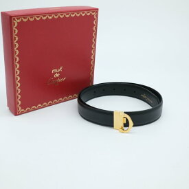 Cartier カルティエ Cバックル C ベルト ブラック ゴールド金具
