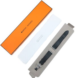 【美品】HERMES エルメス applewatch アップルウォッチ用ベルト 45mm 44mm ヴォースイフト レザー シンプルトゥール ブラック #Z 刻印