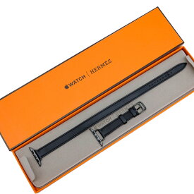 【美品】HERMES エルメス applewatch アップルウォッチ用ベルト ドゥブルトゥール アトラージュ 41mm ブラック 黒 ヴォースイフト レザー #Z