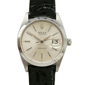 【お値引き】【OH・新品磨き済み】【新品クロコダイルバンド】ロレックス Rolex オイスター デイト プレジション 手巻き 腕時計 ウォッチ 時計 シルバー 6694