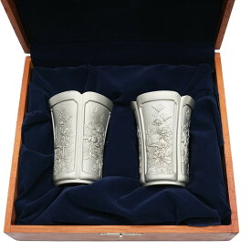 【未使用品】Royal Selangor ロイヤルセランゴール グラスセット フォーシーズンズ ピューター製 ペア タンブラー