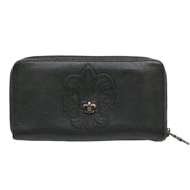 【お値引き】Chrome Hearts クロムハーツ REC F ジップ BSフレア ラウンドジップ ウォレット 長財布 レザー ブラック 黒 ダガー 2246-304-0613-0900
