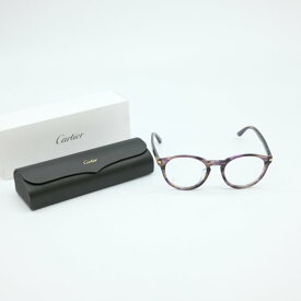 【未使用品】Cartier カルティエ メガネ 眼鏡 パープル ゴールド マーブル フレーム 50□20 CT0018
