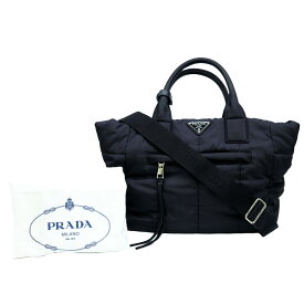 PRADA プラダ テスート ボンバー ショルダー ハンドバッグ 2WAY トート ナイロン ブラック 黒 B236M