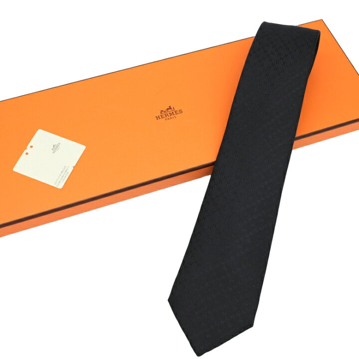 楽天市場】【未使用品】HERMES エルメス ネクタイ H柄 ブラック 黒