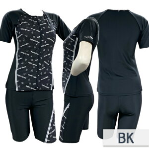 セパレート水着 2点セット 半袖 袖付き マリクレール  marie claire 女性用  レディース プール 水着 フィットネス レディース水着 カップ付き ファスナー付【315-302】