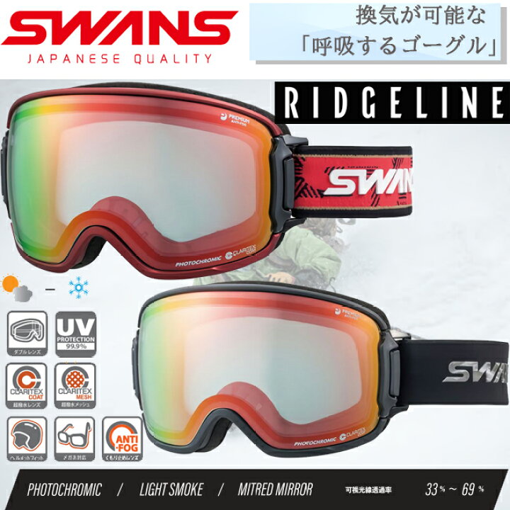 楽天市場】スノーゴーグル 調光レンズ スワンズ SWANS MITミラー  