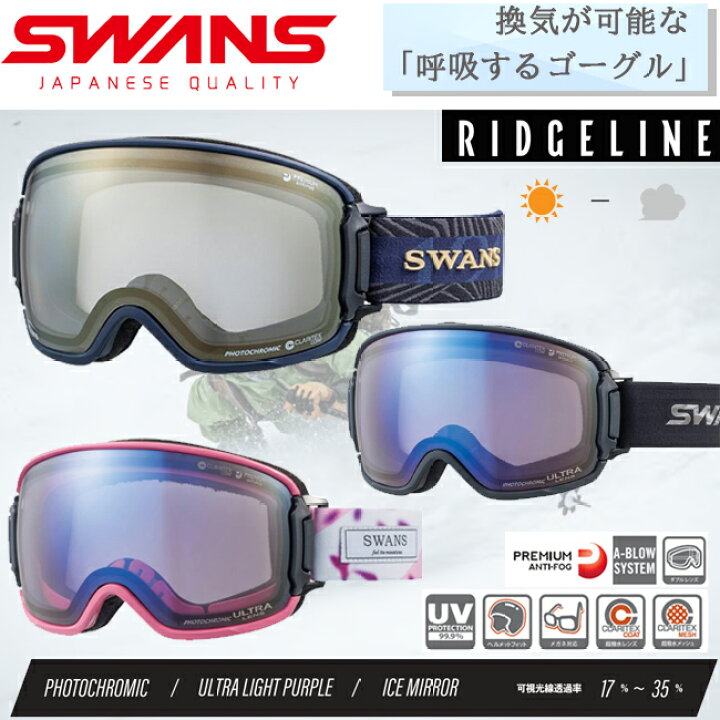 1回のみ使用】SWANS スワンズ スノーゴーグル リッジライン SLR スキー 