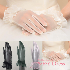 ウェディンググローブ ウェディング グローブ ショートレース リボン オーガンジ 手袋 ホワイト ブラック グリーン 花嫁 ウエディングドレス 二次会ドレス ブライダル ハロウィン クリスマ