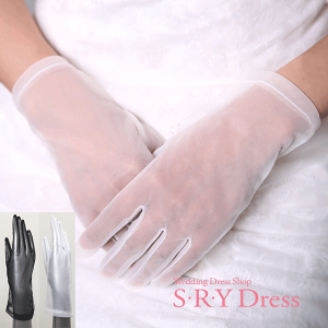 ウェディンググローブ ウェディング グローブ ショートレース 無地 黒 白 ブラック ホワイトノーマル オーガンジ 手袋 花嫁 ウエディングドレス 二次会ドレス ブライダル ハロウィン クリス