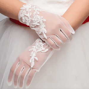 楽天ランキング受賞 ウェディンググローブ ウェディング グローブ ショートレース ビジュー オーガンジ 手袋 花嫁 ウエディングドレス 二次会ドレス ブライダル 送料無料 GS-20
