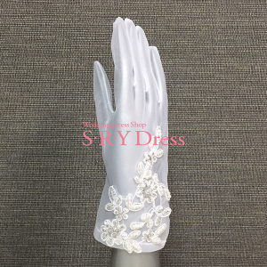 楽天ランキング1位受賞 2色 ウェディンググローブ ウェディング グローブ ショートレース ビジュー オーガンジ 手袋 ホワイト オフホワイト 花嫁 ウエディングドレス 二次会ドレス ブライダ
