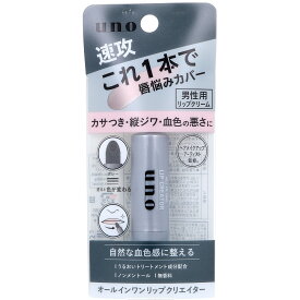 UNO (ウーノ) オールインワンリップクリエイター 2.2g 男性用 メンズ リップクリーム ティントタイプ カサつき 縦ジワ 血色の悪さ 自然な血色感 みずみずしい べたつかない うるおい ノンメントール 無香料 メール便