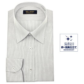 ワイシャツ メンズ 長袖 形態安定 レギュラーカラー ドレスシャツ Yシャツ カッターシャツ ビジネスシャツ yシャツ グレー 標準体 MILA MODA 新生活 送料無料 2601FTS 20par