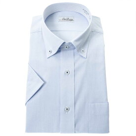 送料無料 ワイシャツ メンズ クールビズ 半袖 形態安定 消臭 ドレスシャツ Yシャツ カッターシャツ ビジネスシャツ ビジネス シャツ ボタンダウン ブルードビー 青 2204ft