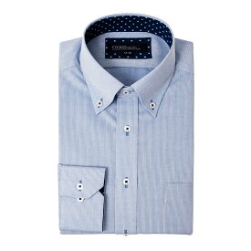 超 形態安定 ワイシャツ メンズ 長袖 制菌 抗菌 防臭 ノーアイロン ノンアイロン ボタンダウン CYGNUS 標準体 ネイビー