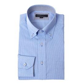 ワイシャツ メンズ 長袖 超形態安定 制菌 抗菌 防臭 ノーアイロン ノンアイロン ボタンダウン ブルー ドビー CYGNUS 標準体