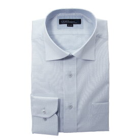 CYGNUS 超 形態安定 ワイシャツ メンズ 長袖 ノーアイロン 制菌 抗菌 防臭 (AG Fresh Plus) ワイドカラー ボタンダウン 薄青 ドビー 標準体 yシャツ