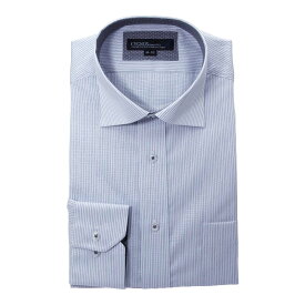 CYGNUS 超 形態安定 ワイシャツ メンズ 長袖 ノーアイロン 制菌 抗菌 防臭 (AG Fresh Plus) ワイドカラー ボタンダウン 薄青 ドビー 標準体 yシャツ