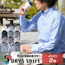5DAYS Shirt よりどり2枚 | 【 選べる2枚 1枚あたり2,392円 】綿100％ ワイシャツ メンズ 長袖 yシャツ イージーケア ビジカジ ボタンダウン 無地 ストライプ チェック 標準体 送料無料 【review】