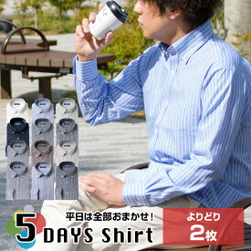 5DAYS Shirt よりどり2枚 | 【 選べる2枚 1枚あたり2,392円 】綿100％ ワイシャツ メンズ 長袖 yシャツ イージーケア ビジカジ ボタンダウン 無地 ストライプ チェック 標準体 送料無料 【review】