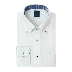ワイシャツ メンズ 長袖 形態安定 ワイシャツ Yシャツ ボタンダウン 白 ホワイト ドビーストライプ 吸水速乾 消臭 a.v.v 2406SS 30par