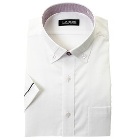 ワイシャツ メンズ クールビズ 半袖 形態安定 消臭 ドレスシャツ Yシャツ カッターシャツ ビジネスシャツ ビジネス シャツ ボタンダウン 白 ホワイト ドビー U.P renoma レノマ