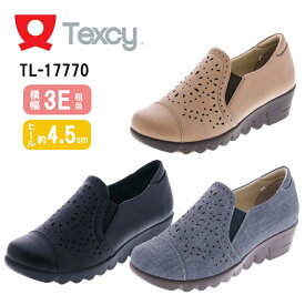 【送料無料・送料込（一部地域を除く）】Texcy テクシー　TL 17770 婦人靴 レディース スリッポン 痛くない 歩きやすい デイリー カジュアル 4.5cm 3E